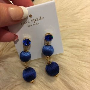 Kate Spade Linear Graduated Ball Drop Earrings Blu